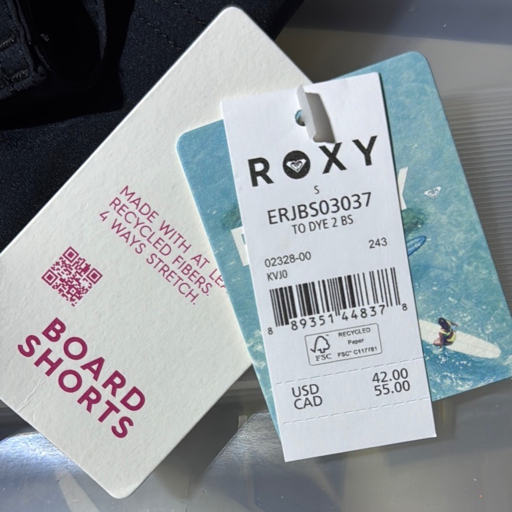 NWT Roxy Black Board 2" Inseam– Quick Dry Swim Shorts - Small - Picture 6 of 6